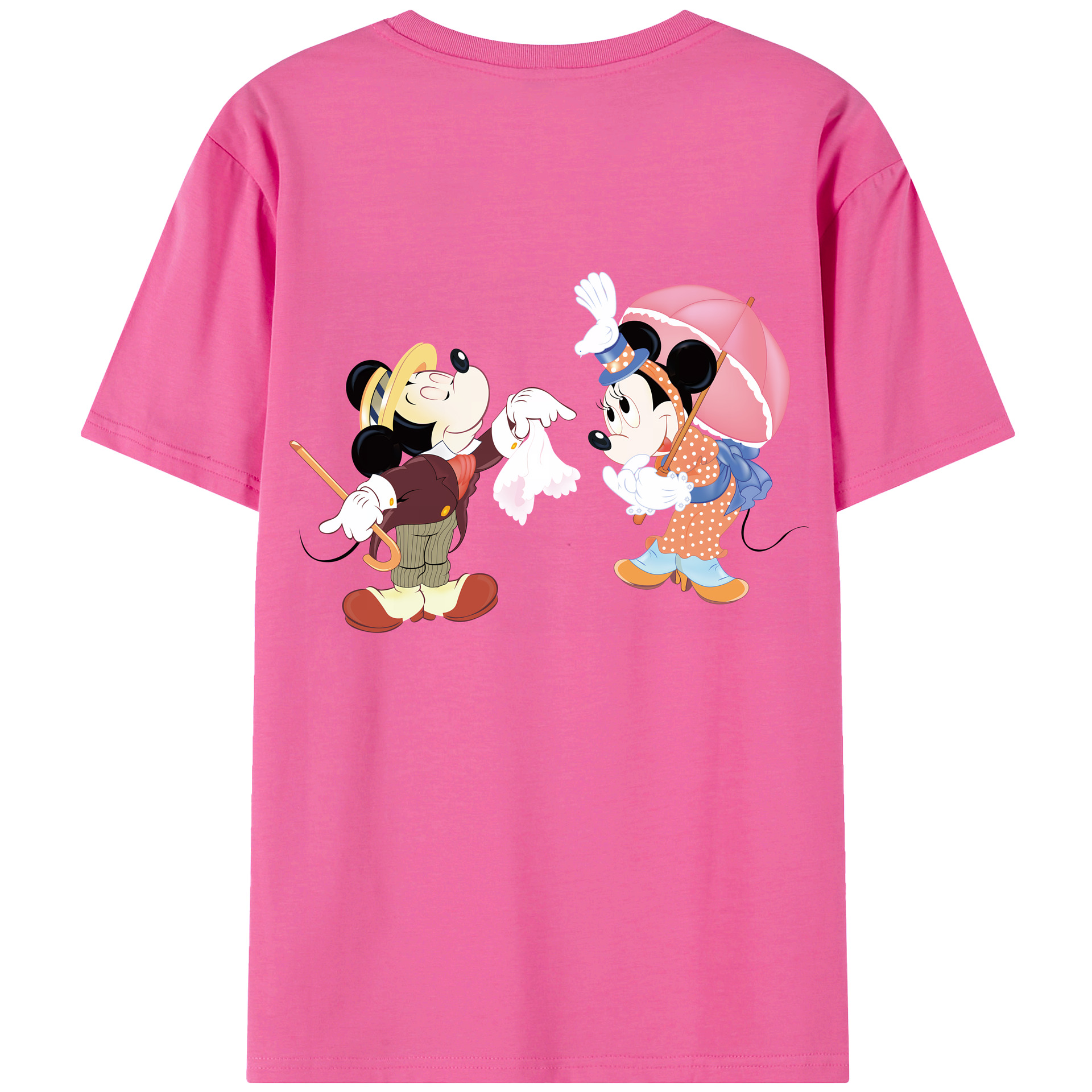 （画像用） ミッキーマウス Mickey Mouse レディース半袖Tシャツ(バックプリント)